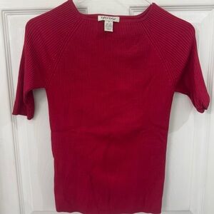 Vintage Tyler Böe‎ Red Ribbed Short Sleeve Tee